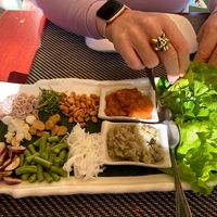 Part of vegan set menu - make your own miang  #Veganuary at Tamarind - A Taste of Laos in Luang Prabang