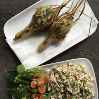Fried lemongrass stuffed with potato and tofu laap  at Tamarind - A Taste of Laos in Luang Prabang