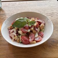 Tuscan bread salad, dressing ingredients unknown so might not be vegan  at ZRH - Villa Antinori da Bindella in Kloten