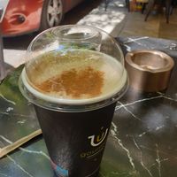 Double shot cold latte at Early Bites in Athens