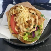 My friend’s No Chicken Gyros  at Early Bites in Athens