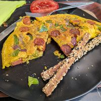 Vegan Sausage omelette at Early Bites in Athens