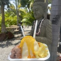 Taro, lilikoi jam, pineapple, and vegan condensed milk at  Da Sweet Spot by Bling Bing in Kihei