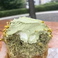 Pistachio Cupcake: Would not recommend! Pistachio cream was good, the cream filling just like whipped cream unfortunately tasteless. Base tasteless - not really pistachio. ㅠㅠ  at Mealans - 밀랑스 in Seoul