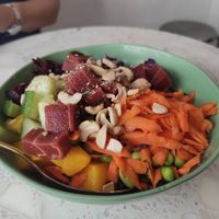 Sashimi bowl at Superfood Deli 1010 in Vienna
