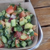 Salat mit Tomaten Gurken und Avocado at Frittenwerk - Designer Outlet in Neumuenster