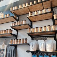 Decorated coffee cups at Qahwa BLK - Abdali Boulevard in Amman