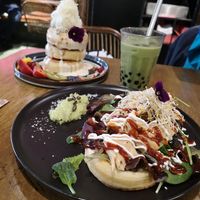 Chicken BBQ vegan pancakes at Mr. Stacks in Amsterdam