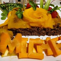 Cutaway view of Chef Marlon's "Michele" cake (more like sweet bread made from oats, bananas, carrots and raisins with only fruit sweetening) at Atlantis Restaurant in Puerto Galera