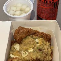 Comes with pickles and coke zero  at Vampire's Chicken in Seoul