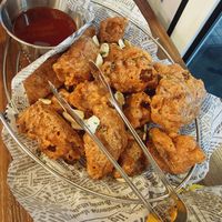 Seasoned spicy chicken at Vampire's Chicken in Seoul