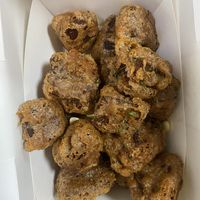 The vegan chicken (take out) without sauce on it  at Vampire's Chicken in Seoul