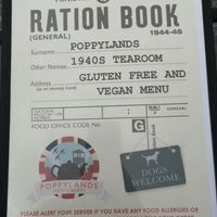 Vegan and gluten free menu at Poppylands in Great Yarmouth