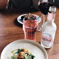 Cauliflower soup, rose carbonated lemonade and chocolate-nut cake, what can be better? 🥺 at MiiT in Riga