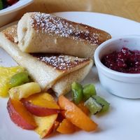 Apple filled pancakes - recommend!!  at MiiT in Riga