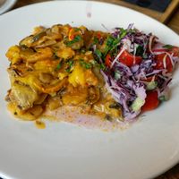 Stew of potatoes and zucchini (vegan) at MiiT in Riga