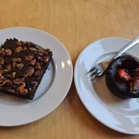 Brownie and a tart. GF VG at MiiT in Riga