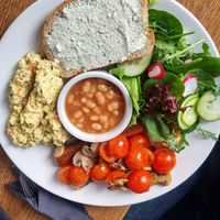 The English style breakfast at MiiT in Riga