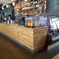 Comptoir bar sandwich vegan 3.5e cakes 2e bounty vegan dessert fruits 4e... a tester at MiiT in Riga