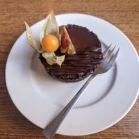 Chocolate cake at MiiT in Riga