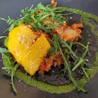 Vegan lasagna at MiiT in Riga