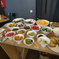 Buffet (most of the stuff here are vegan)  at MiiT in Riga