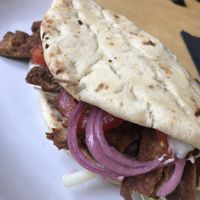 Doesn’t look like much, but the vegan gyros is to die for! at MiiT in Riga