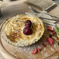 Salted caramel tart  at VíK - Vegan Venue in Bratislava