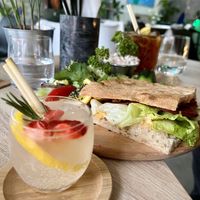 seitan filled focaccia  at VíK - Vegan Venue in Bratislava