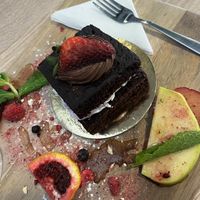 chocolate cake  at VíK - Vegan Venue in Bratislava