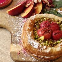 Rhubarb-Strawberry Danish at VíK - Vegan Venue in Bratislava