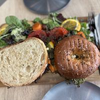 Bagel and sandwichh  at VíK - Vegan Venue in Bratislava