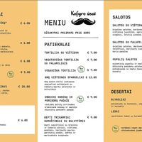 Meniu at Kefyro ūsai in Palanga
