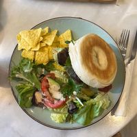 falafel bagel from the breakfast menu  at The British Book Café of David Morris  in Clermont-ferrand