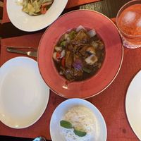 Vegetable chicken (soya), vegetable chop suey  at Great Asia in Lanzarote