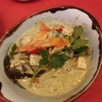 Thai green veg curry with added tofu at Great Asia in Lanzarote