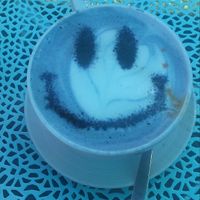 Blue Planet Latte at Naked Cafe in Solana Beach