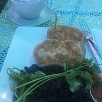 Crispy Burrito with potatoes instead of egg whites! at Naked Cafe in Solana Beach