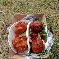Corn fritters and cauliflower felafel at Nikki's Street Food - Pop-Up in Newcastle