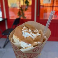 So good I went back the next day - apple cinnamon crepe at Dot's Crepe in Otaru