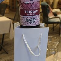 Gift from the house for my birthday. Their house wine at Restaurant Triglav Bohinj in Bohinjsko Jezero