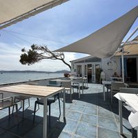 Outdoor seating and view  at Zì Antò in La Maddalena