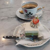 Vanilla, matcha & poppy "Schnittchen" at Simply Raw Bakery and Bistro in Vienna