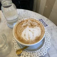 chai latte with oat milk at Simply Raw Bakery and Bistro in Vienna