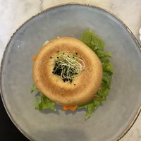 bagel with carrot lox at Simply Raw Bakery and Bistro in Vienna