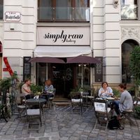Perfect garden cafe at Simply Raw Bakery and Bistro in Vienna