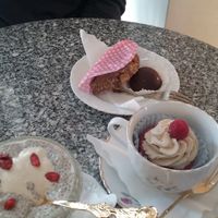 Muffin, banana bread, chia pudding and coconut dough. at Simply Raw Bakery and Bistro in Vienna