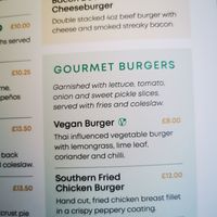 Menu at The Waterfront Inn in Shanklin