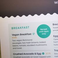 Menu at The Waterfront Inn in Shanklin