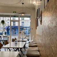 Inside seating at Lawasi Coffeeshop in Paris